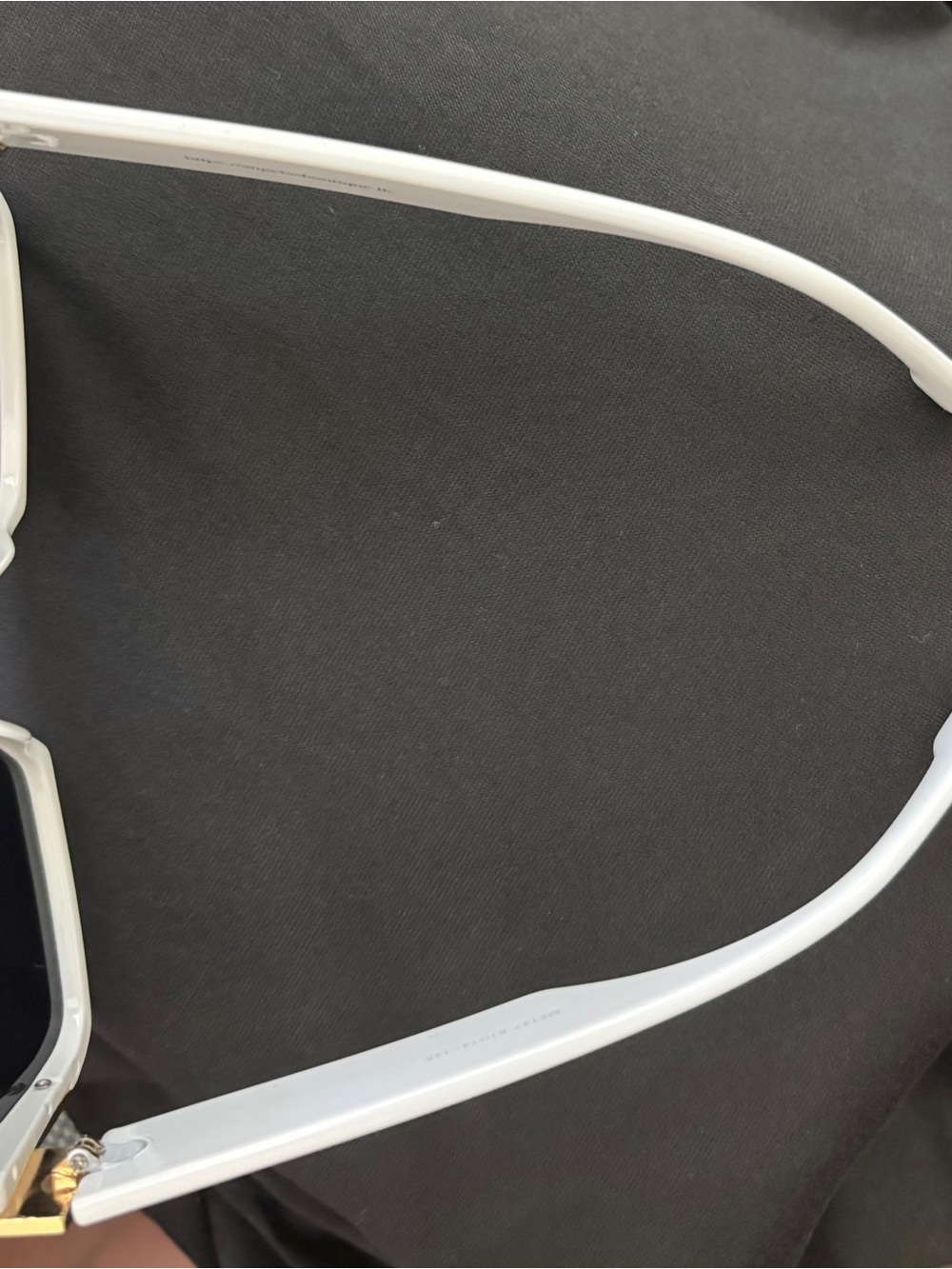 White Oversized Square Sunglasses with Black Lenses - Picture 5 of 5